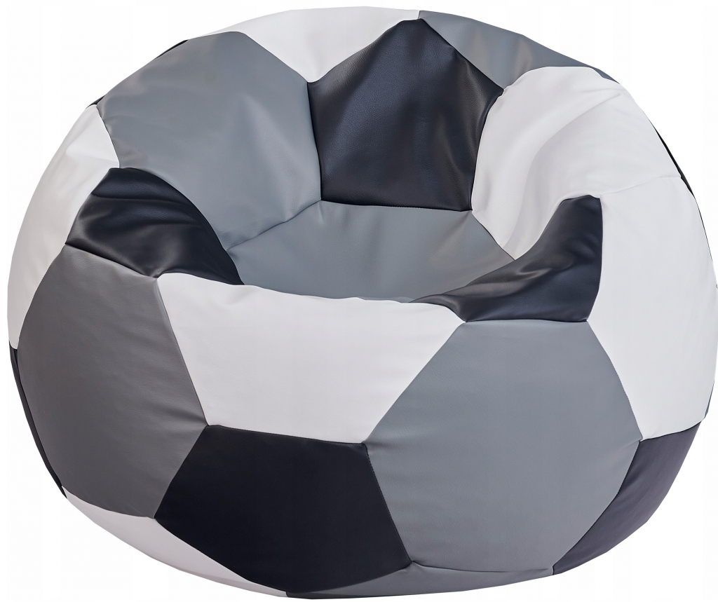 Jaks sedací vak XXXL futbalová lopta 100x100x60cm bielo-čierno - sivý