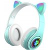 LED Bezdrôtové Slúchadlá Uši - Tyrkysová HR39255