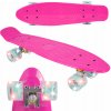 Skateboard MalPlay ružový 56x15 cm so svietiacimi LED kolieskami ABEC-7