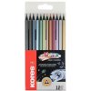 Farebné ceruzky, sada, trojuholníkový tvar, KORES Kolores Style Metallic, 12 kovových farieb