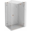 Mexen Lunar L sprchový kút s pákovou pravou dverou 80 x 70 cm, transparentný, brúsená meď - 834L-080-070-65-00-P