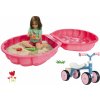 Set pieskovisko mušľa dvojdielne Watershell Pink BIG ružové a odrážadlo s gumenými kolesami od 12 mes