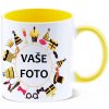 HRNČEK S FOTKOU FAREBNÝ RÁMIK PÁRTY 1 350 ML FOTOPOŠTA Farba: ŽLTÝ