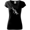 Paličky ruka - Dámske tričko Pure - XS ( Čierna )