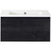 Kúpeľňový nábytkový set Sanox Frozen farba čela black oak ŠxVxH 81 x 42 x 46 cm s keramickým umývadlom bez otvoru na kohút
