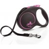 Vodítko FLEXI Black Design L opasok 5m/50kg ružová NEW
