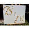 Uvítacia tabuľa minimalistická s iniciálmi 20 - Stojan+tabuľa cca. 60x40cm 16723