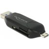 DeLock Micro USB OTG čtečka karet USB 3.0 A male