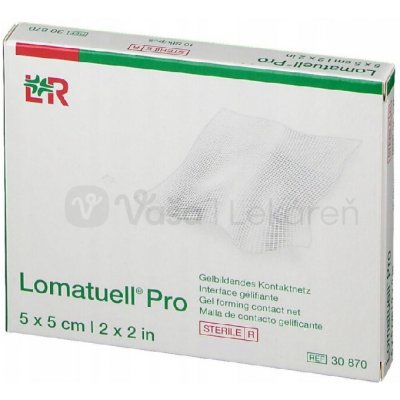 Lomatuell Pro Hydrokoloidné krytie na rany s kontaktnou sieťkou (5 x 5 cm) 10 kusov