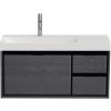 Súprava kúpeľňového nábytku Sanox Loft ŠxVxH 101 x 52,5 x 46 cm farba čela black oak 2dielna s keramickým umývadlom umývadlo ľavé