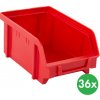 ArtPlast Plastové boxy BASIC typ A, 103 x 166 x 73 mm, 36 ks, červené
