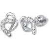 Soliter Náušnice z bieleho zlata Srdce s kryštálmi 239 001 00583 07