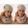 Fashionweek Moderni set čiapka a šál pletený tunel ZIZI31/B1 Béžový