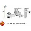 Grohe Bau Loop Pack - batéria + vaňový set