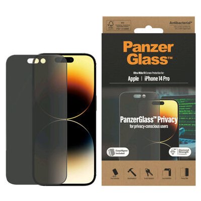 PanzerGlass UWF AB Privacy ochranné sklo pre Apple iPhone 14 Pro / Inštalačný set P2784
