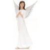 Anjel: s rukami na hrudi - biely, 30 cm - LB06
