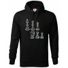 Šachové figúrky kreslené - Mikina pánska Cape s kapucňou - 2XL ( Čierna )