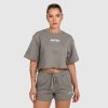 Dámsky crop top Iron Aesthetics Heavy-Terry, sivý, Veľkosť S, Farba Sivá