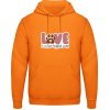 AWDis Hoodie Mikina - Dizajn s témou Pes a Láska - Orange Crush - XL - Pánske
