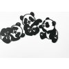 drevko 3-dielna detská nálepka 3 smejúce sa pandy Rozmer obrazu: 35,5 x 65 cm, Zvoliť dekor: Sivá