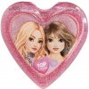 Top Model Skladacia kefka v tvare srdca so zrkadielkom Christy & Sasha Christy so Sašou