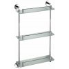 SAPHO XR608 X-Round E sklenená polička trojitá s hrazdou 38 x 67,5 x 13 cm
