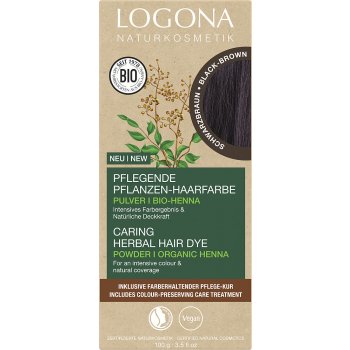 Logona rastlinná farba na vlasy Black brown 100 g