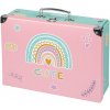 Baagl skladací školský kufrík Dúha s kovaním