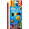 Teddies Pastelky farebné drevo Ocean World trojhranné 12 ks