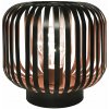 SOLIGHT WO3103 kovová oválná lucerna se žárovkou s micro LED, teplá bílá, měděná, 3xAA, 18cm