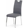 Autronic Moderná JEDÁLENSKÁ STOLIČKA so štvornohou podnožou - šedá ekokoža - 43 x 98 x 57 cm, ekokoža + kov