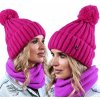 Fashionweek Teplá farebná dámska čiapka s brmbolcom BEANIE ZIZI01 Farba: fuchsia