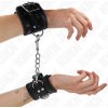 Kink - Fur Lined Wrist Restraints Black With Black Belt Adjustable 17-29 cm X 6 cm
