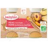 BABYBIO broskev-jablko 4m+ 2x130g