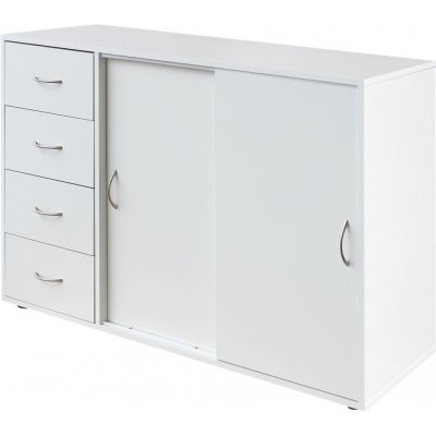 IDEA nábytok Bielizník 4 zásuvky + 2 dvere 1503 biely