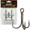 Nevis Powercat Trojháčik TR-21 Čierne 2/0 5ks/balenie Háčik s očkom a protihrotom na dravé ryby