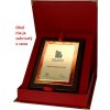 HG7675 Diplom drevený so zlato-červeným plechom s LUXOR potlačou 30 5x23 cm 30 5x23