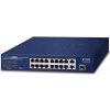 PLANET Technology Planet FGSD-1821P PoE switch, 16x100M + 1xGb/SFP, extend mód 10Mb-250m, PoE 802.3at 185W FGSD-1821P