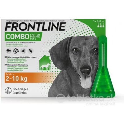 Frontline Combo Spot-on dog S 2-10 kg 3 x 0,67 ml