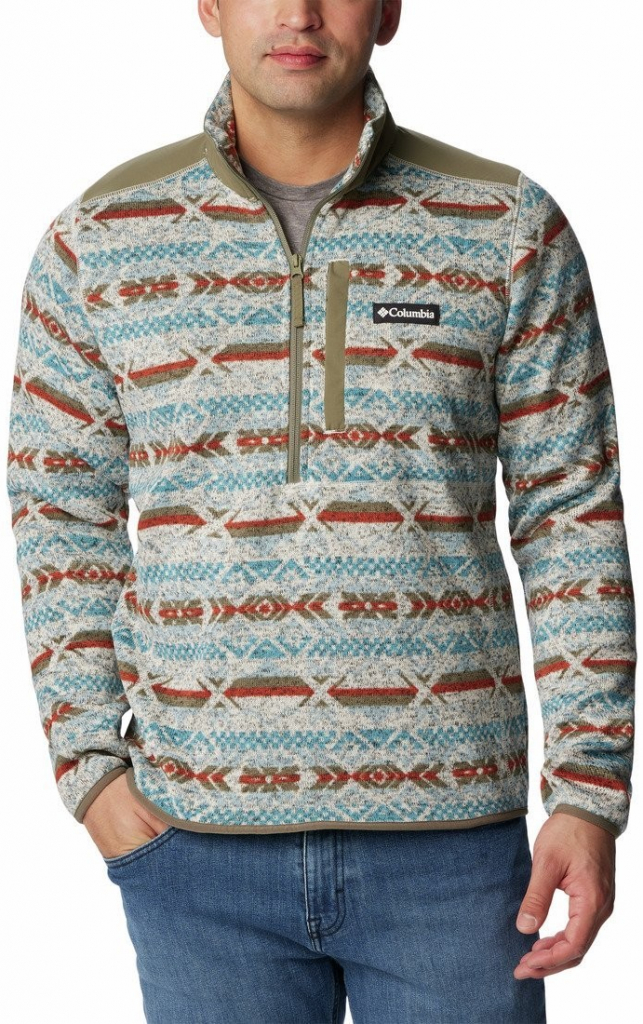 Columbia Sweater Weather™ II Printed Half Zip M 2013461460 - stone blue/checkered peaks print