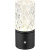 GLOBO 21010S LUNKI dotyková stolná lampička V190mm LED 2,5W/185lm 2700+6500+4000K čierna, priehľadná, vrátane batérie CR18650 1800mAh 3,7V, USB-A 2.0 - USB-C