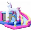Pepita Jednorožec vodný skákací hrad 370x320x205cm so šmykľavkou - ružovo-modrá Pepita