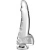 Dildo 19 cm King Cock Clear s guľami Pipedream