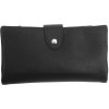 Herisson Prakticky priestranná rozložiteľná čierna dámska peňaženka so striebornými doplnkami