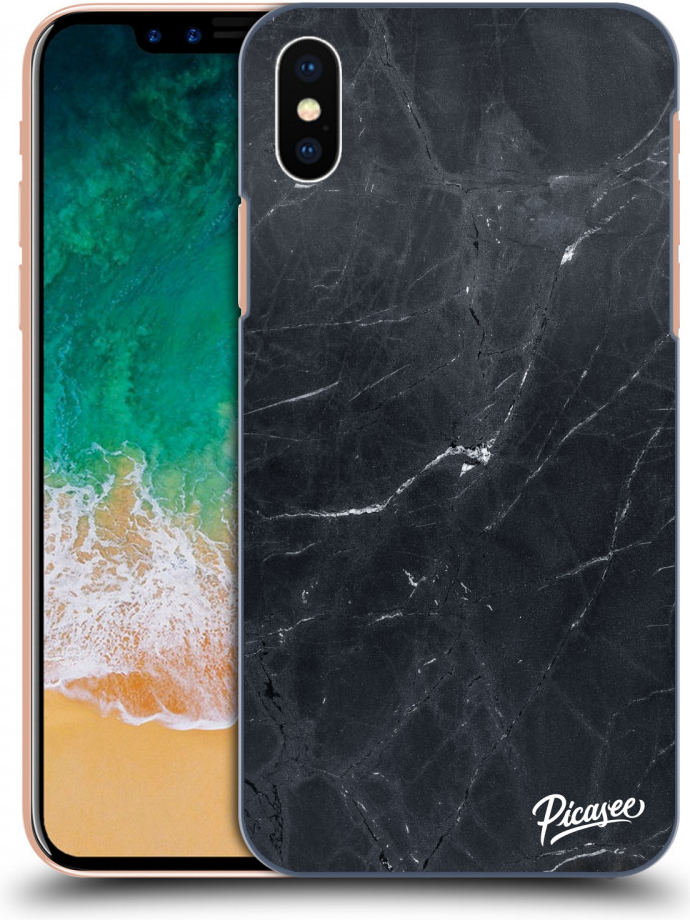 Picasee silikónové Apple iPhone X/XS - Black marble čierne