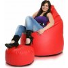 INTERMEDIC SK - Sedací vak Mega Sako z ekokože 135x85 cm | relaxačné a pôrodné kreslo, 335 l E06 - Červená