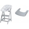 roba Detská vysoká stolička Born Up Zickzack 2 v 1, hnedosivá + Pultík k jedálenskej stoličke, hnedosivý (800010402)