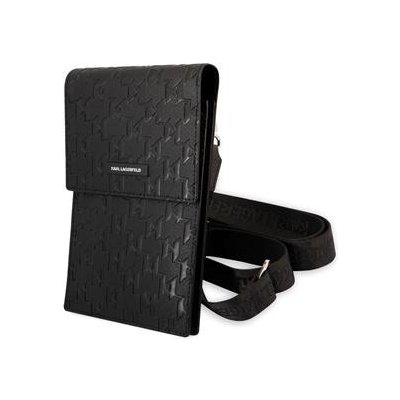 Púzdro Karl Lagerfeld Saffiano Monogram Wallet Phone Bag čierne