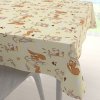 Biante Detský bavlnený štvorcový obrus Sandra SA-700 Veveričky a ježkovia na svetlo vanilkovom 130x130 cm
