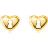 Šperky eshop - Náušnice z 9K zlata - srdiečko s výrezom kľúčovej dierky, puzetky S1GG43.22